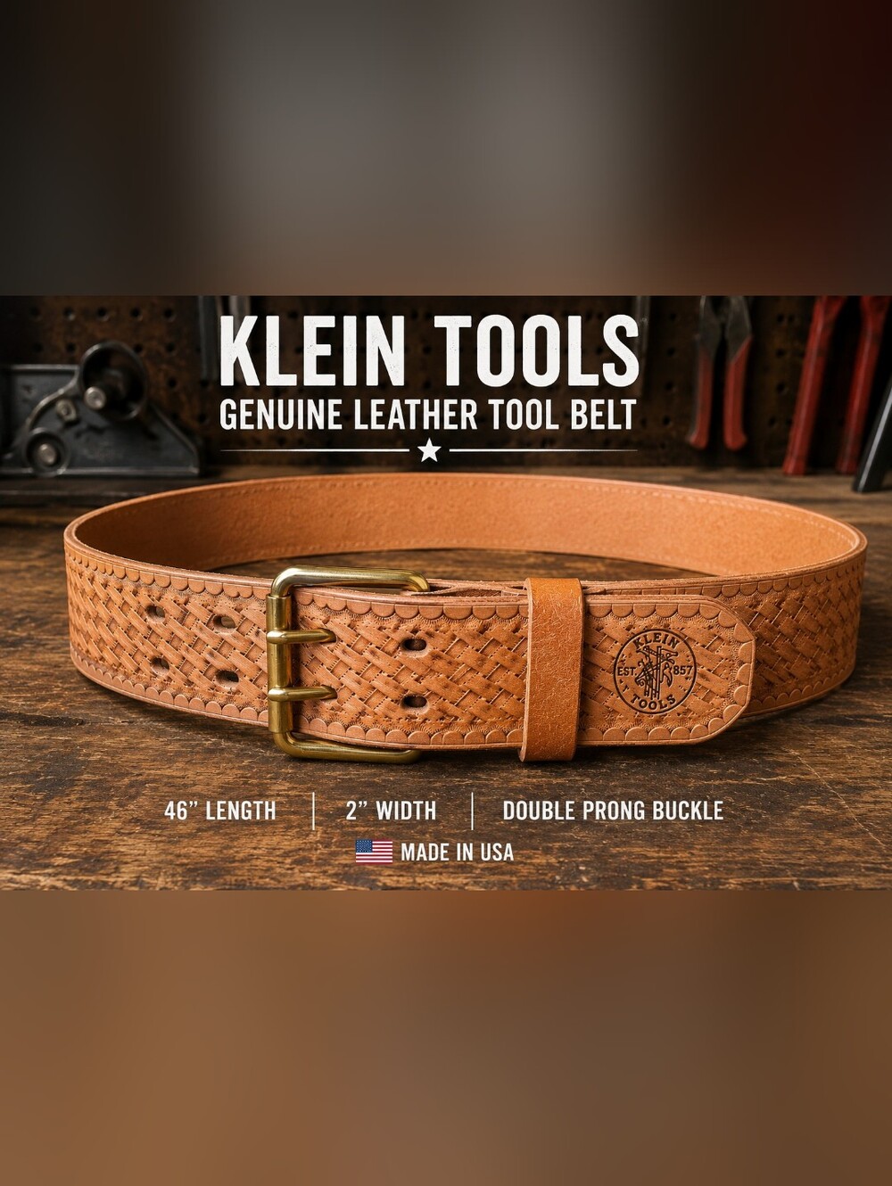 Premium Tan Leather Men's Belt with Brass Buckle